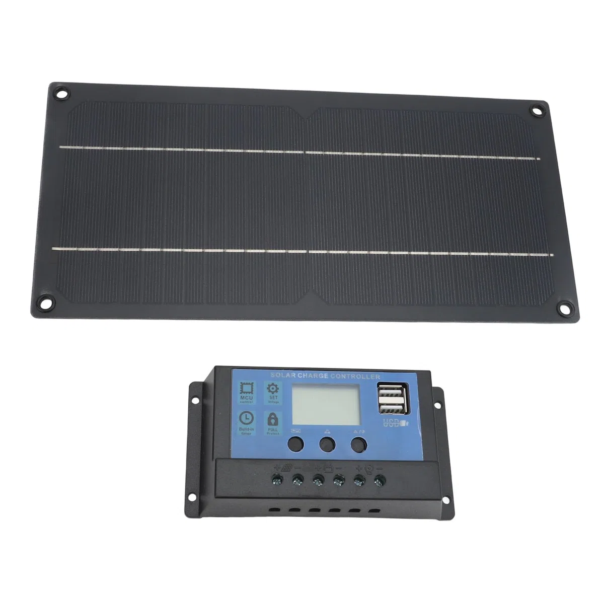 Sxhlseller 600 W Monokristallines Silizium-Solarpanel-Set mit 100 A 12 V 24 V Laderegler, Leichte Tragbare Stromversorgung für Wohnmobil-Camping, Boote und Landwirtschaftliche Geräte