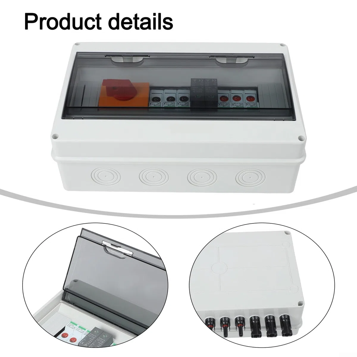 Solar PV Combiner Box 3 String 1000V 3 In 1 Out with Over Load Protection, DC Fuse, 4P DC MCB and Isolating Switch for Efficient Solar Power Systems