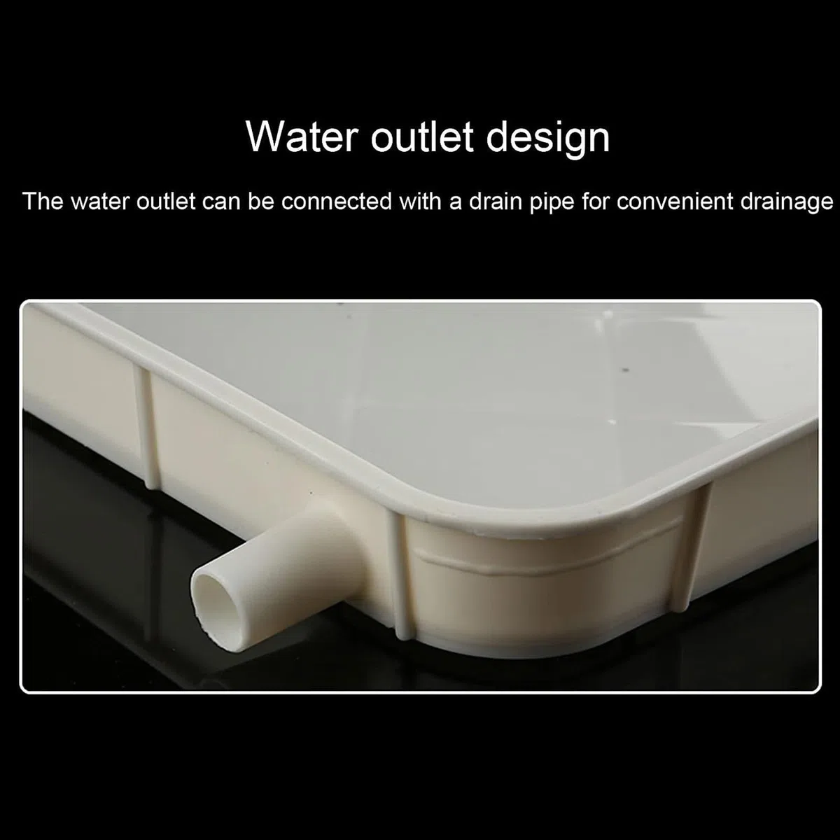 Auffangwanne für Klimaanlage, Plastik Wanne mit Ablaufloch und Schlauch, Ideal für Split-Klimaanlagen mit Wärmepumpe für Den Innen- und Außenbereich(81.5x32cm/32x13in)