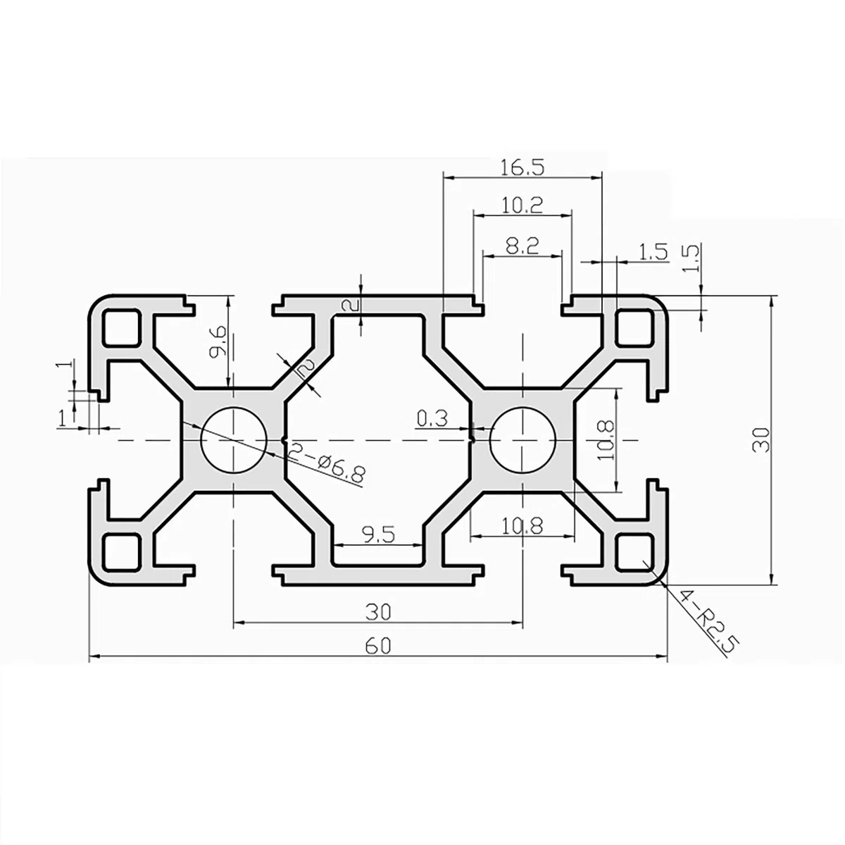 AluProfil 3060 Alu Profil 200mm T Typ Schwarz Aluminium Profile 30x60 Europäischer Standard Eloxierte Linearschiene Extrusion 2 Stück, für DIY 3D Drucker und CNC