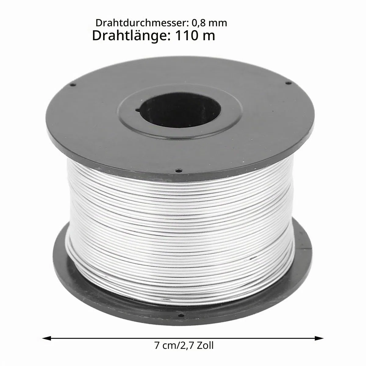 4 Stück 110 m 0,8 mm Stahl-Bindedraht, langlebiger Bewehrungsdraht, Bewehrungsdraht für automatische Bewehrungsmaschinen.