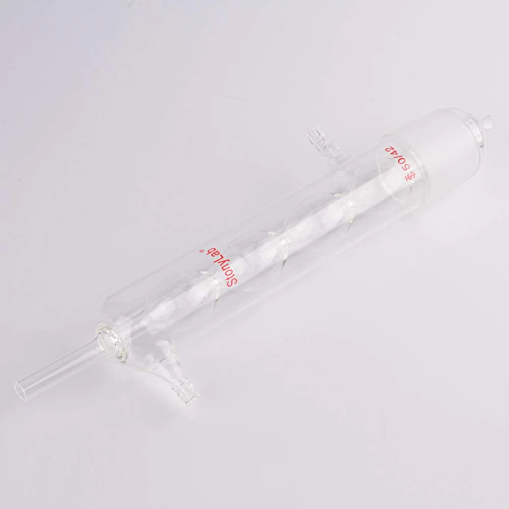 stonylab Allihn Kondensator Rückfluss für Soxhlet Extractor, Borosilikatglas Allihn Kondensator mit 50/42 Gelenk 250 mm Mantellänge Laborglaskondensator, 500 ml