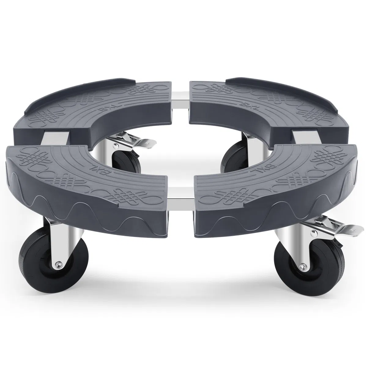 Rollbrett Pflanzen Tragkraft 220KG, Schwerlast-Pflanzenroller Outdoor und Indoor verstellbar 38CM-48CM, Rollbrett rund mit 76mm Rollen mit Bremse für Blumentopf,Sonnenschirme und Eimer,Grau