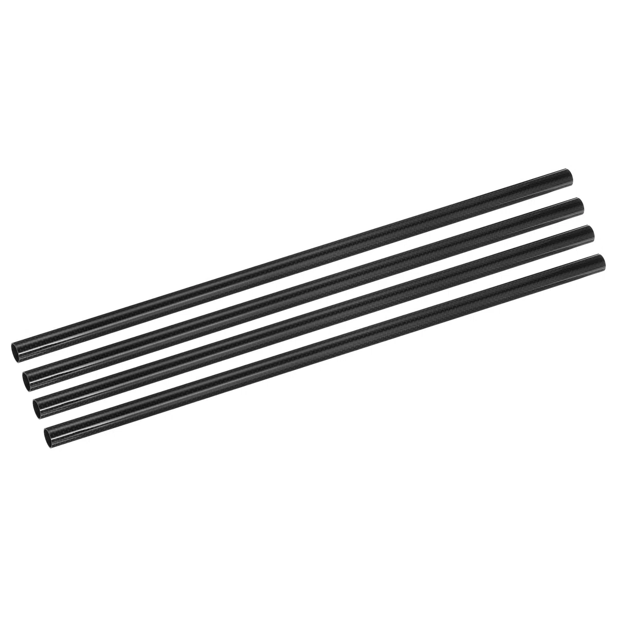 QUARKZMAN 4 Stücke Kohlefaserrohre 14 x 16 x 500mm Leinwandbindung Glänzende Oberfläche Stab 3K Rollgewickelte Kohlenstoff-Rundrohre für RC-Flugzeug Quadcopter Multicopter