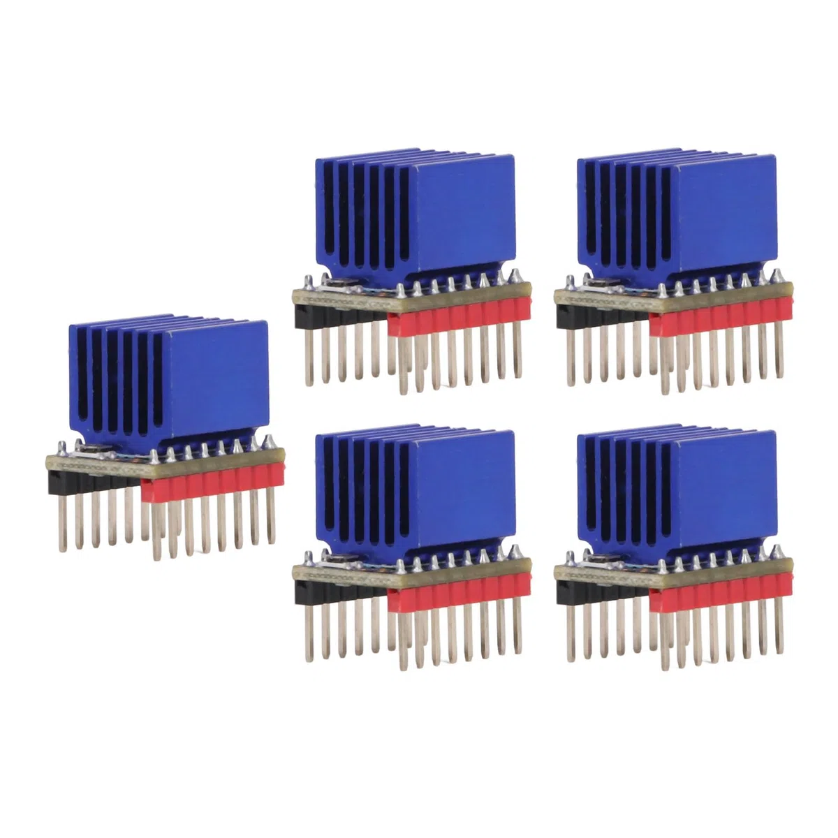 5 Sätze TMC2209 Schrittmotor-Treibermodul mit Kühlkörper, Extrem Leise, UART-Modus-Unterstützung für 3D-Drucker-Hauptsteuerplatinen
