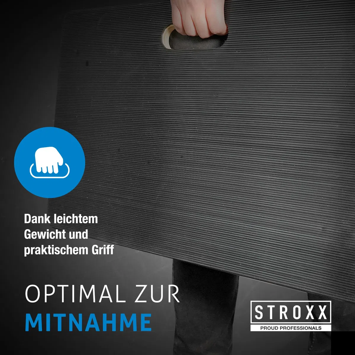 STROXX – 1x Transportroller mit 500kg Traglast (600 x 400 x 145mm) – Rollbrett mit rutschfestem Gummibelag – Möbelroller für Umzug & sperrige Gegenstände