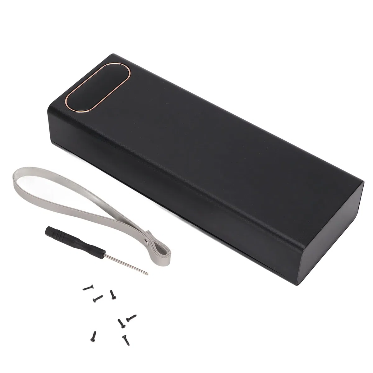 22,5 W Powerbank Gehäuse, Dual USB Schnellladung DIY Batteriegehäuse mit DREI Eingangsanschlüssen, Abnehmbares LCD 20x Batteriegehäuse(Schwarz)