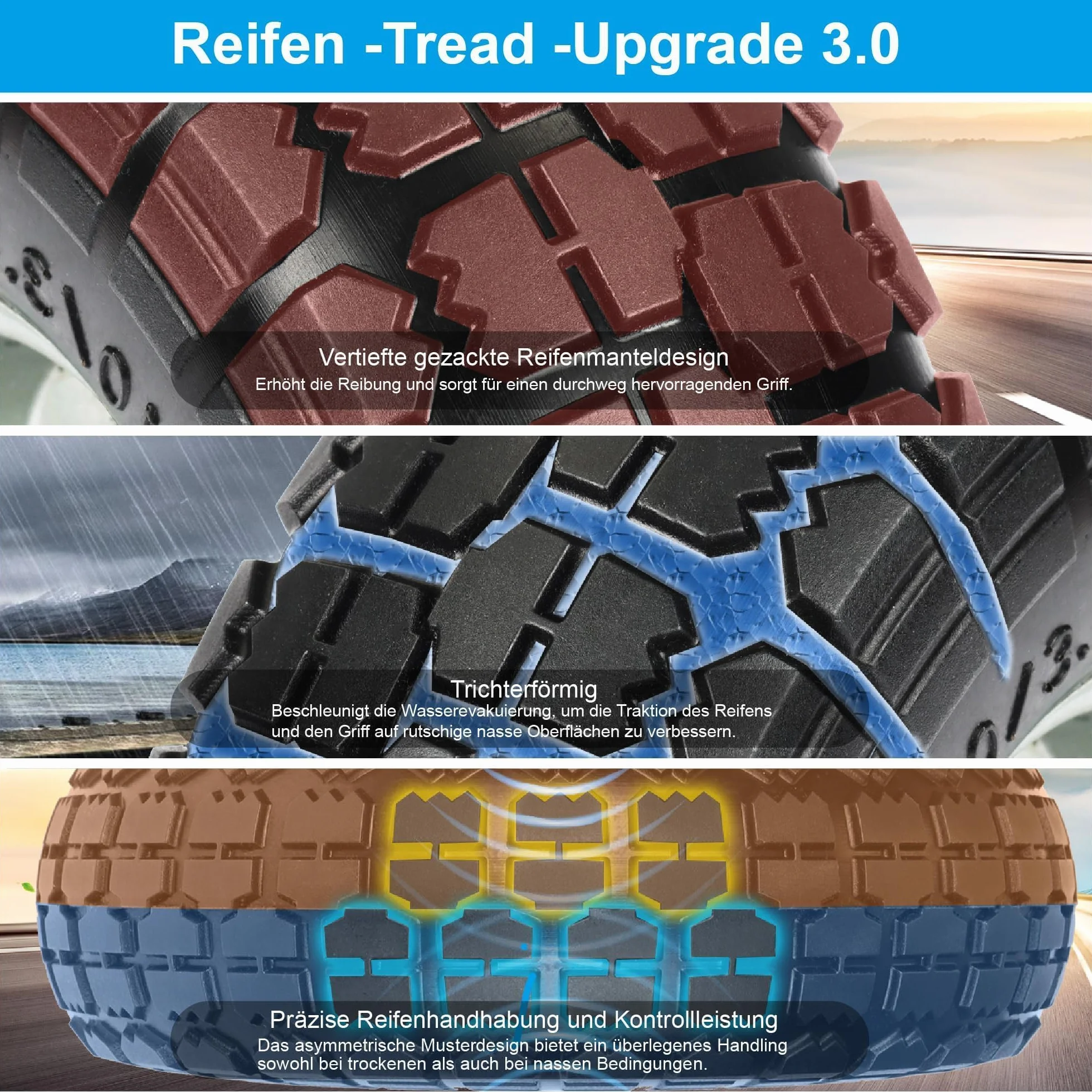 Sackkarrenrad Räder für Sackkarre Vollgummireifen Reifen : Vollgummi Reifen 4.10 3.50-4, Bollerwagen Ersatzräder 260 x 85 mm, （ Rad Achse 20mm Achse 2 Stück)