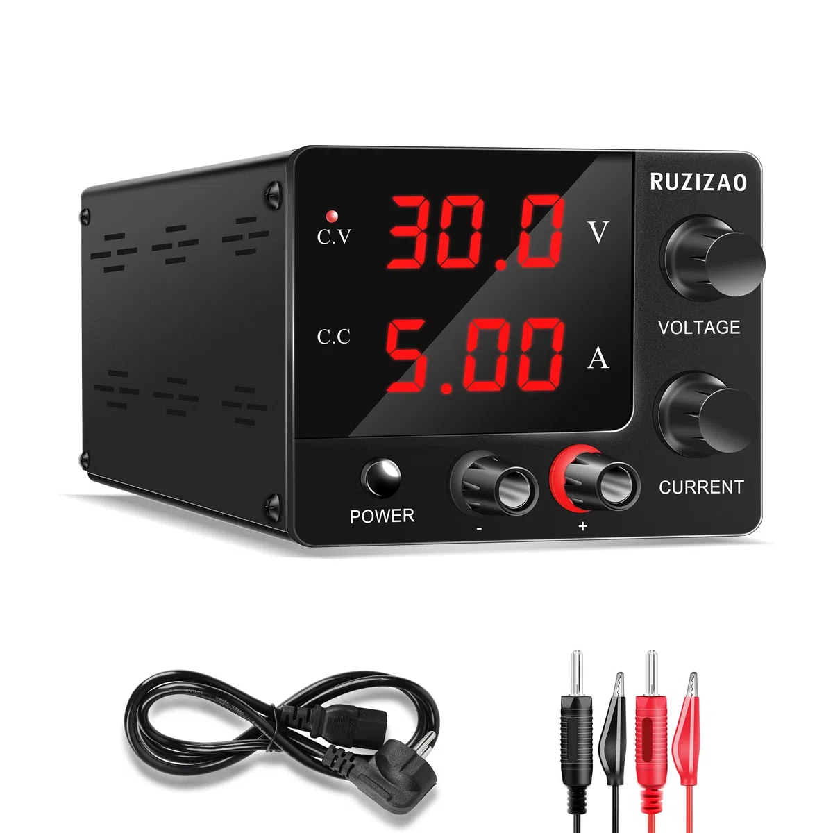 Labornetzteil 0~30V 0~5A 150W, Labornetzgerät mit 3 Stelliger LED Anzeige, Einstellbares Schaltnetzteil Upgrade Geberknopf, Mini Labornetzteil Regelbar