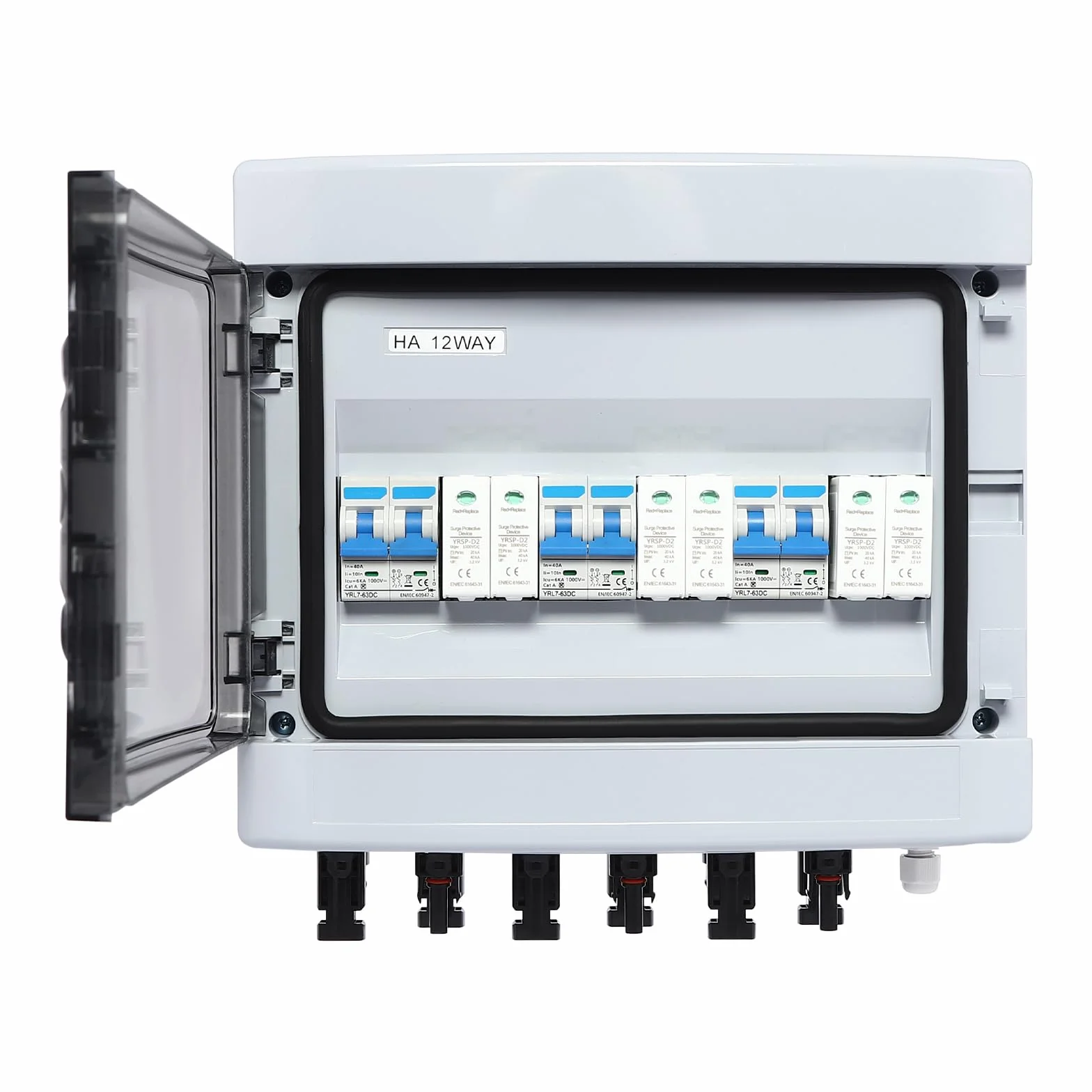 Solar Combiner Box, Überspannungsschutz pv 3 in 3 out dc 1000V Trennschalter pv anlage 25A/40A Kurzschlussschutz für Photovoltaik-Anlagen (40A)
