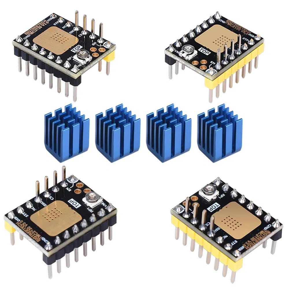 KINGPRINT TMC2130 V3.0 Schrittmotor StepStick Silent Silent Drive mit Kühlkörper für 3D-Drucker-Steuerungsplatine 4st (DIY)