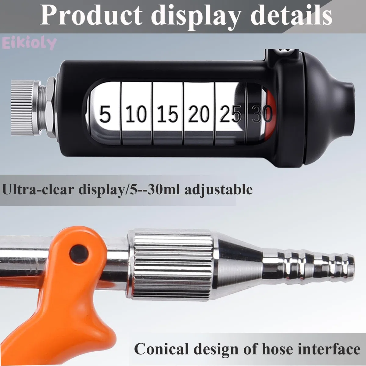 30ml Kontinuierliches Drench-GeräT, tieräRztliches Metall Futterwerkzeug Mit Flasche, Einstellbare Dosierung VeterinäRmedizin Dispenser Kontinuierliche Drench Gun