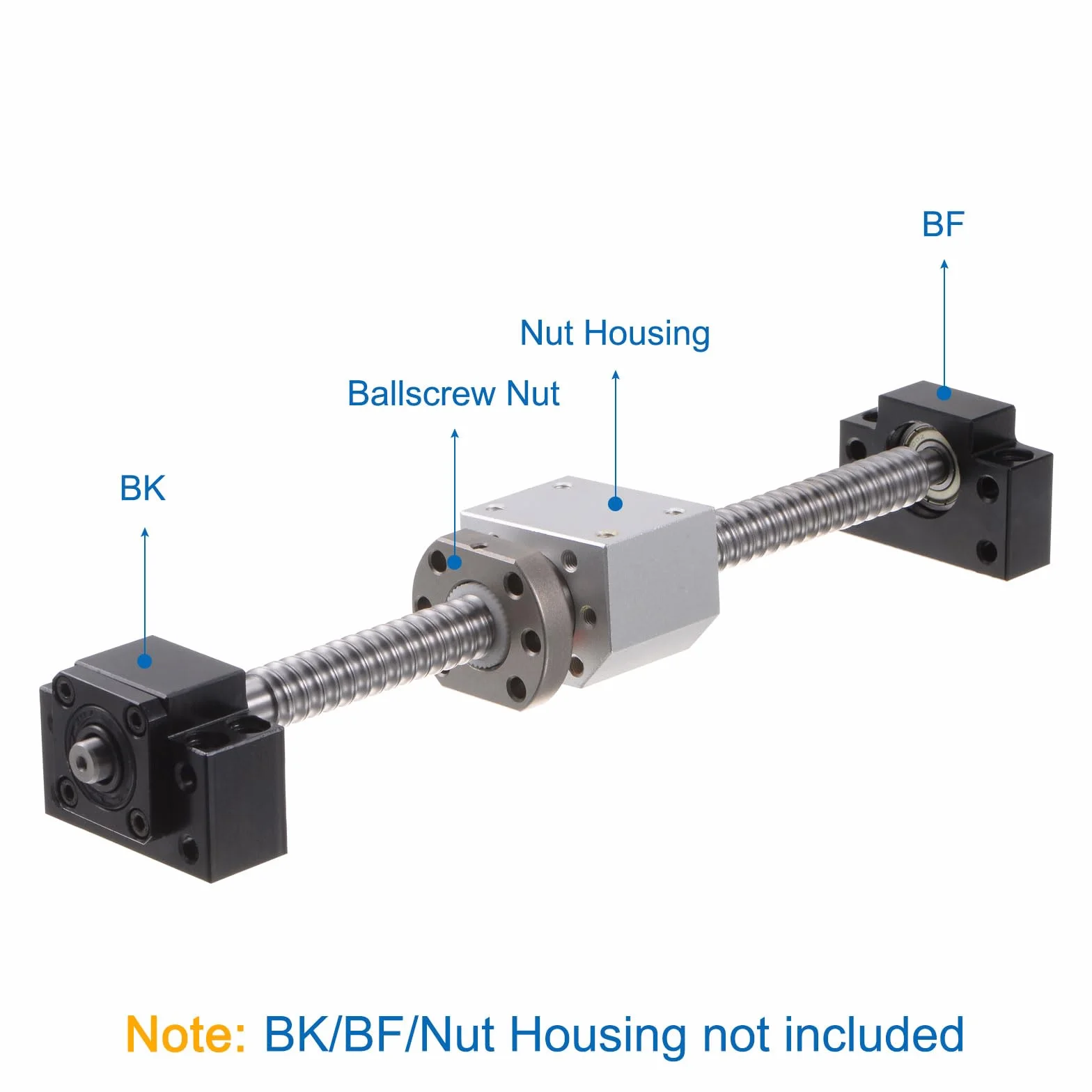 QUARKZMAN Kugelumlaufspindel SFU1605 (Durchmesser 16mm, Steigung 5mm, Länge 600mm) mit Kugelumlaufmutter Anti-Backlash Kugelumlaufspindel-Kit Standard-Endbearbeitung für BK/BF12