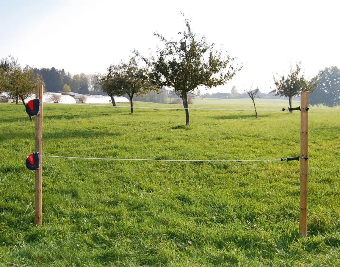 AKO Fencing FlexiGate mit 6 mm Seil, Torsystem, Weidetor, Durchgang, schwarz/rot, bis 7,5 m, Pferdehalter, Landwirte, kein Verdrecken, kein Einklemmen