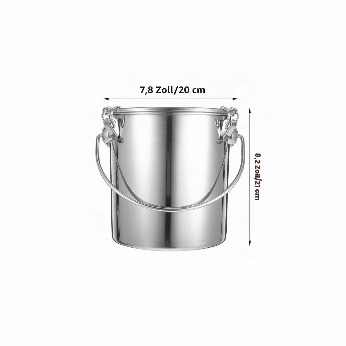 ULTECHNOVO Luftdichter Edelstahl-Eimer 6L mit Deckel und tragbarem Griff für Transport von flüssigen Lebensmittelölen und Lagerung in der Küche