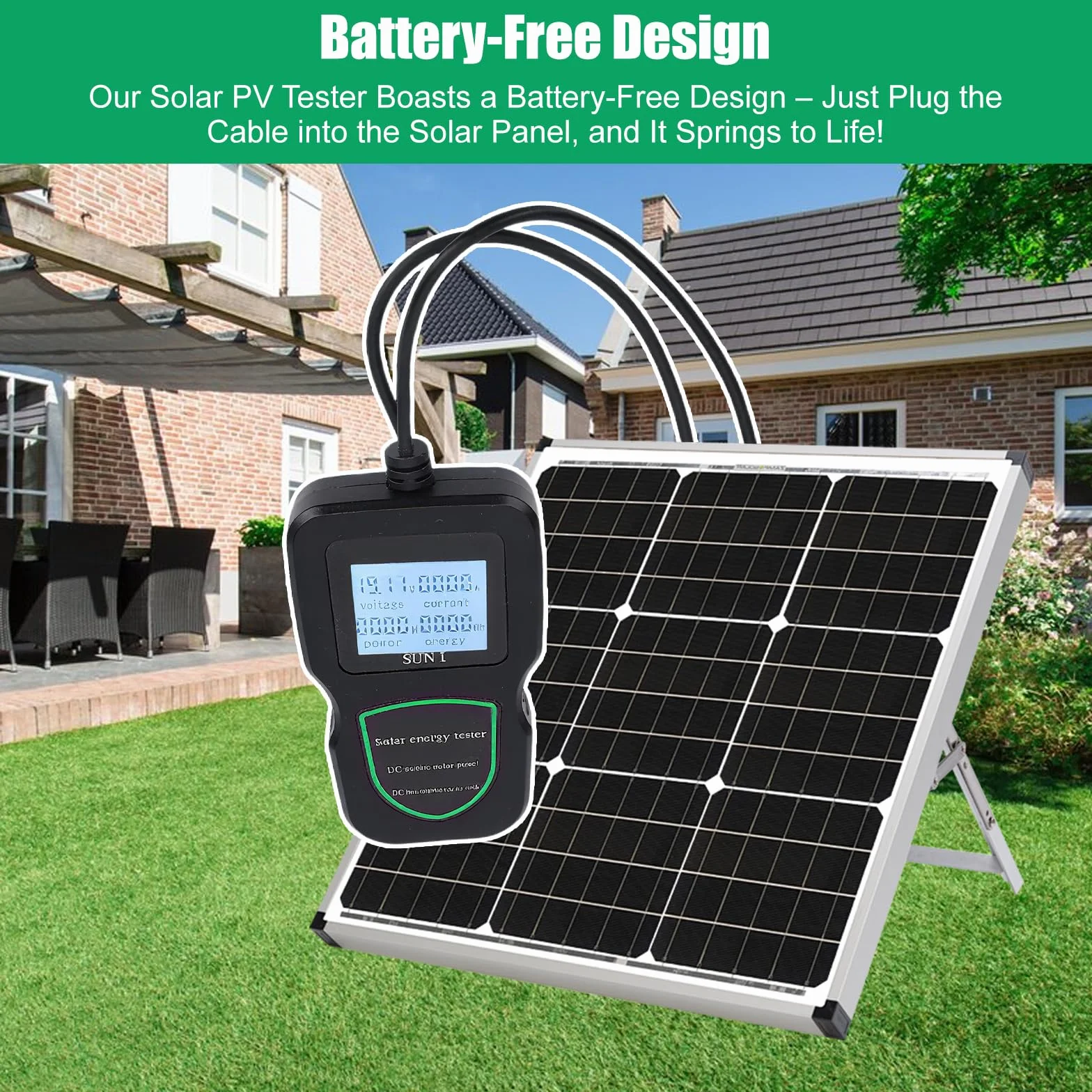 Solarpanel Tester, Solar Messgerät 5-500W Solar Photovoltaic Panel Multimeter Power Tester, zur Messung von Open-Circuit-füR Meteorologie Landwir