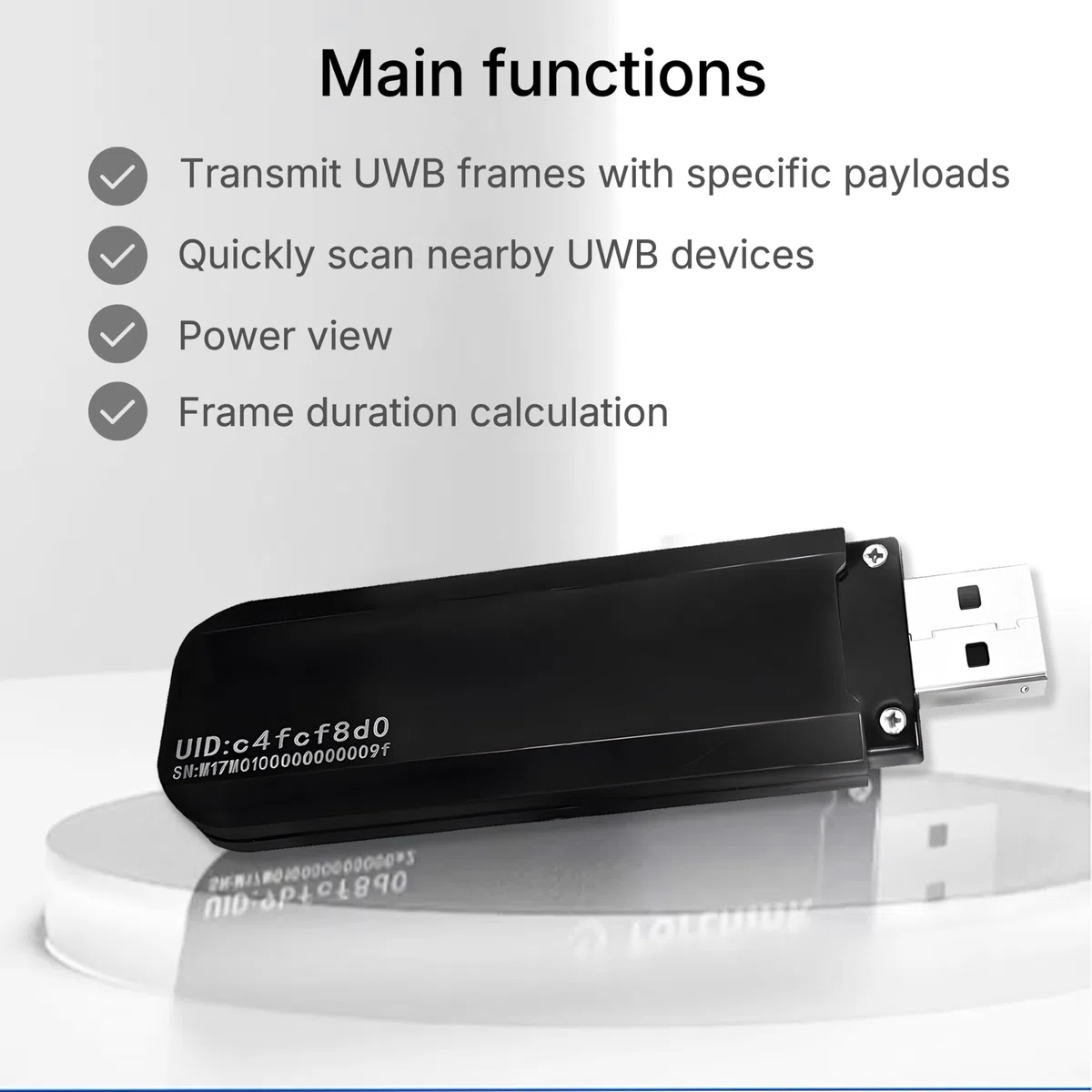 Heltec UWB Dongle Sniffer Ultra-Wideband Paketanalyzer für IoT, IEEE 802.15.4, FiRa/CCC-Protokoll TOF/TDOA-Positionierung, 6,8 Mbps Datenrate, ARM Cortex-M33, USB-A-Schnittstelle