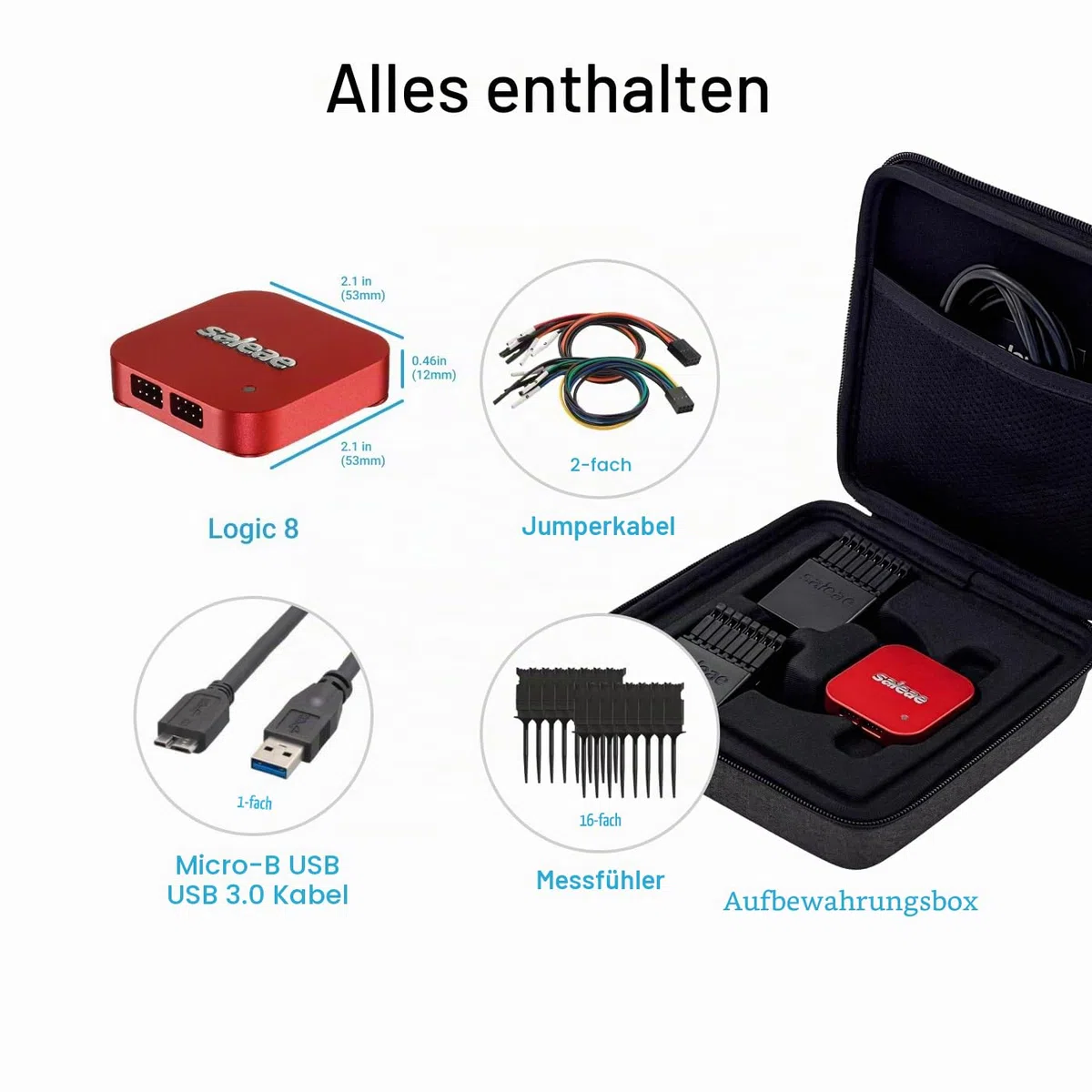 Logic Pro 8 (Rot) - Saleae Logikanalysator, 8 Kanäle