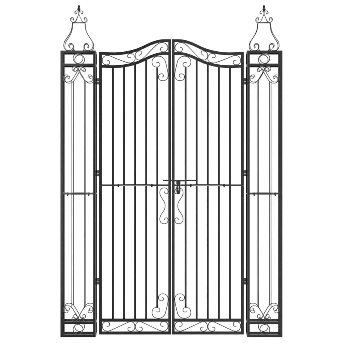 Homgoday Gartentor Schwarz 121x8x180 cm Schmiedeeisen Zauntor Model363433