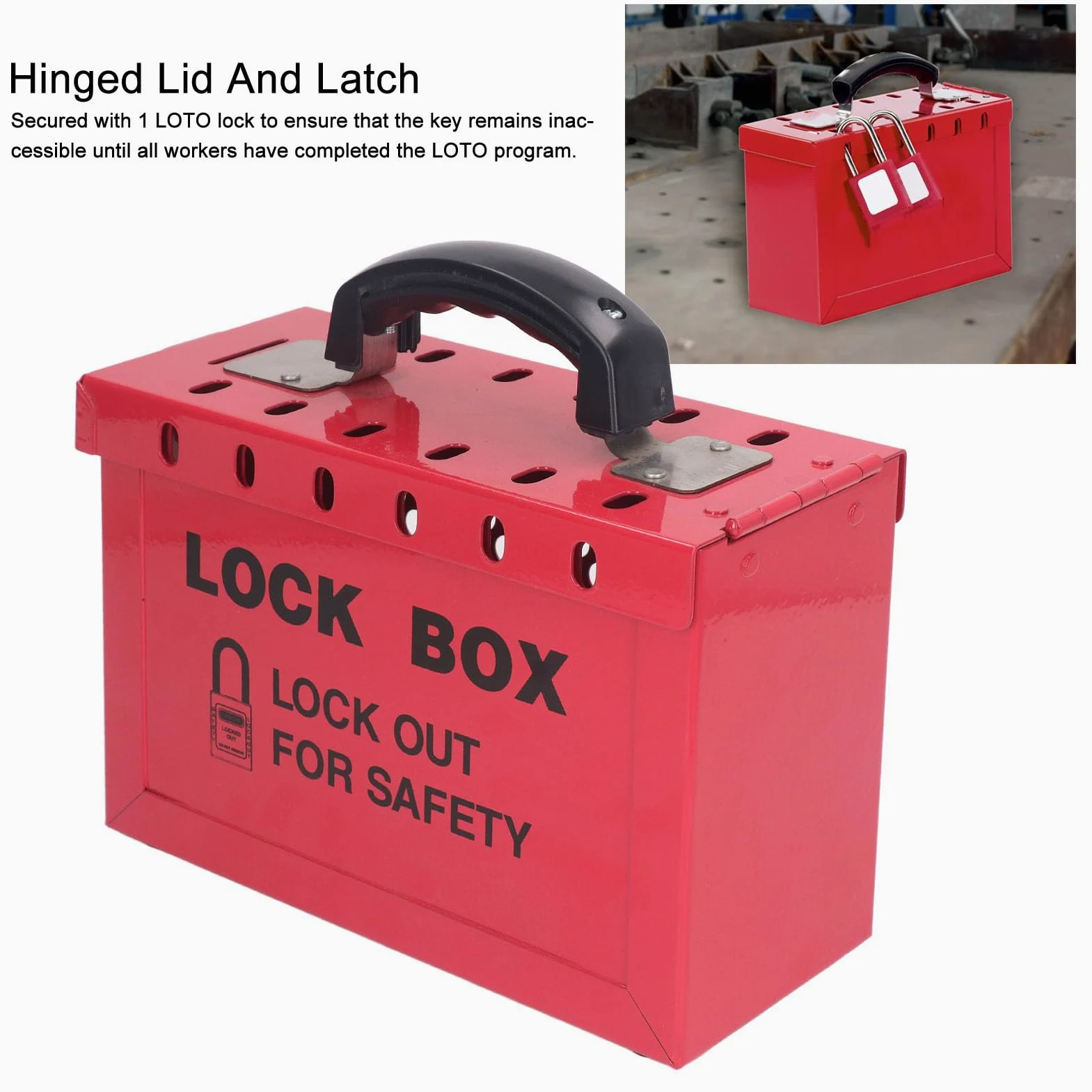 Lockout-Tagout-Box, Lockout-Tagout-Box mit Großem Fassungsvermögen, Ergonomischem Metallgriff, Edelstahlmaterial für OSHA-Konformität, Kits
