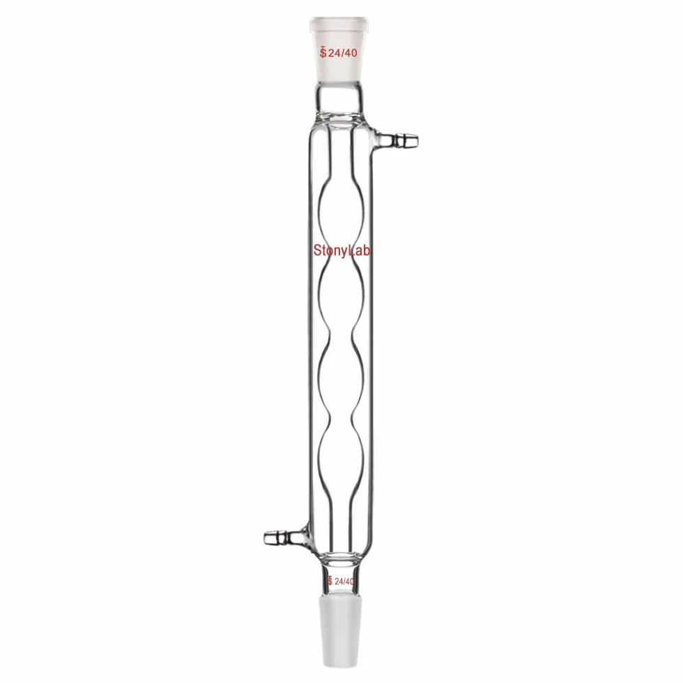 StonyLab Allihn Destillation, Borosilikatglas Allihn Condenser Kühler mit 24/40 Joint 200mm Jack Length Lab Glass Allihnkühler Condensor