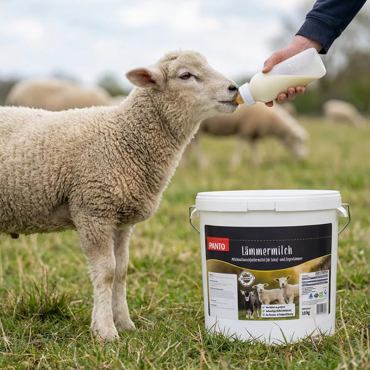 PANTO Lämmermilch Milchersatz 10 kg – Milchaustauscher für Schaflämmer & Ziegenlämmer, vollwertiger Muttermilchersatz in Pulverform mit Kasein, geeignet ab Geburt