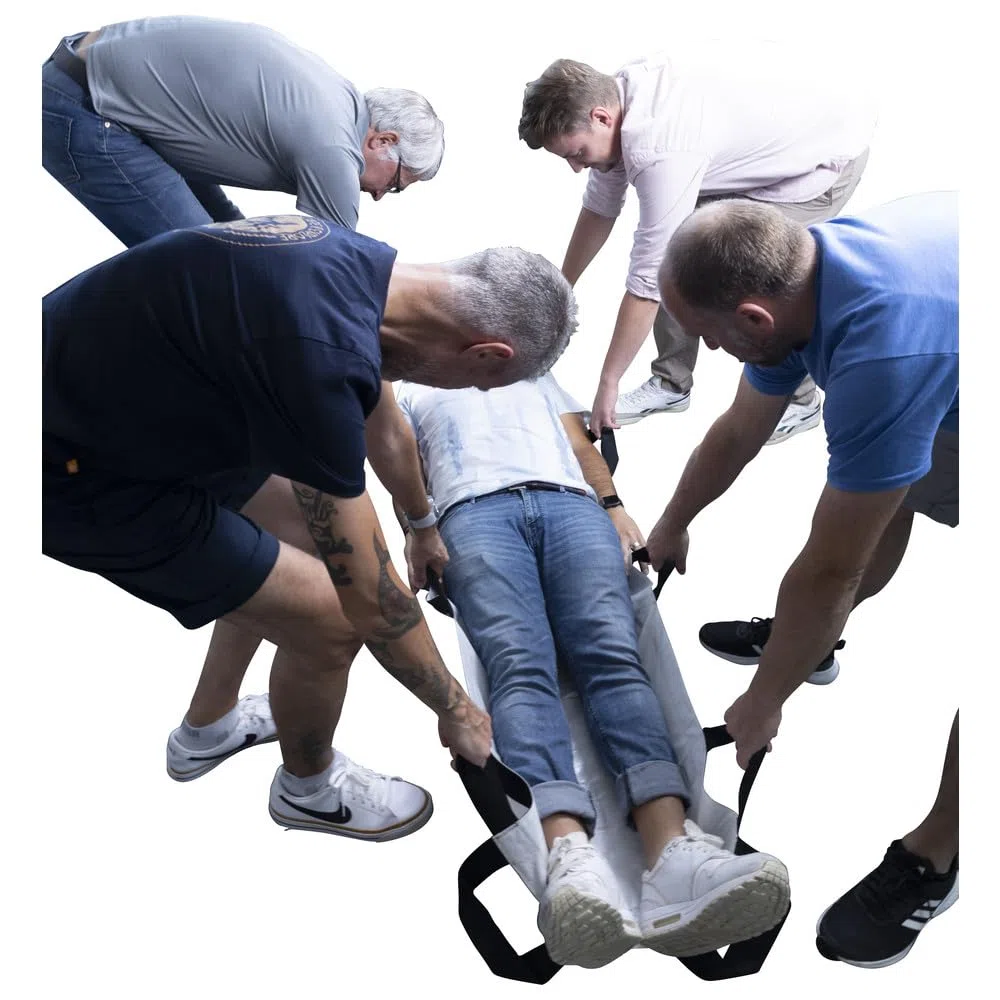 Dönges Rettungstuch DIN EN 1865 | Belastbarkeit: 150 kg | Röntgentransparent und mit doppelt vernähten Kanten | Bergetuch, Patientenlifter, Krankentrage