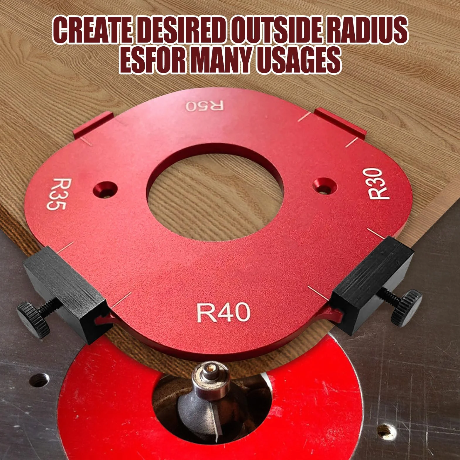 Radius Frässchablonen, Aluminiumlegierung runde Ecken Radius Schablonen, Holzbearbeitungsfräser, Bogenschneiden, Hilfswerkzeug, DIY-Vorlage, R10, R15, R20, R25, R30, R35, R40, R50