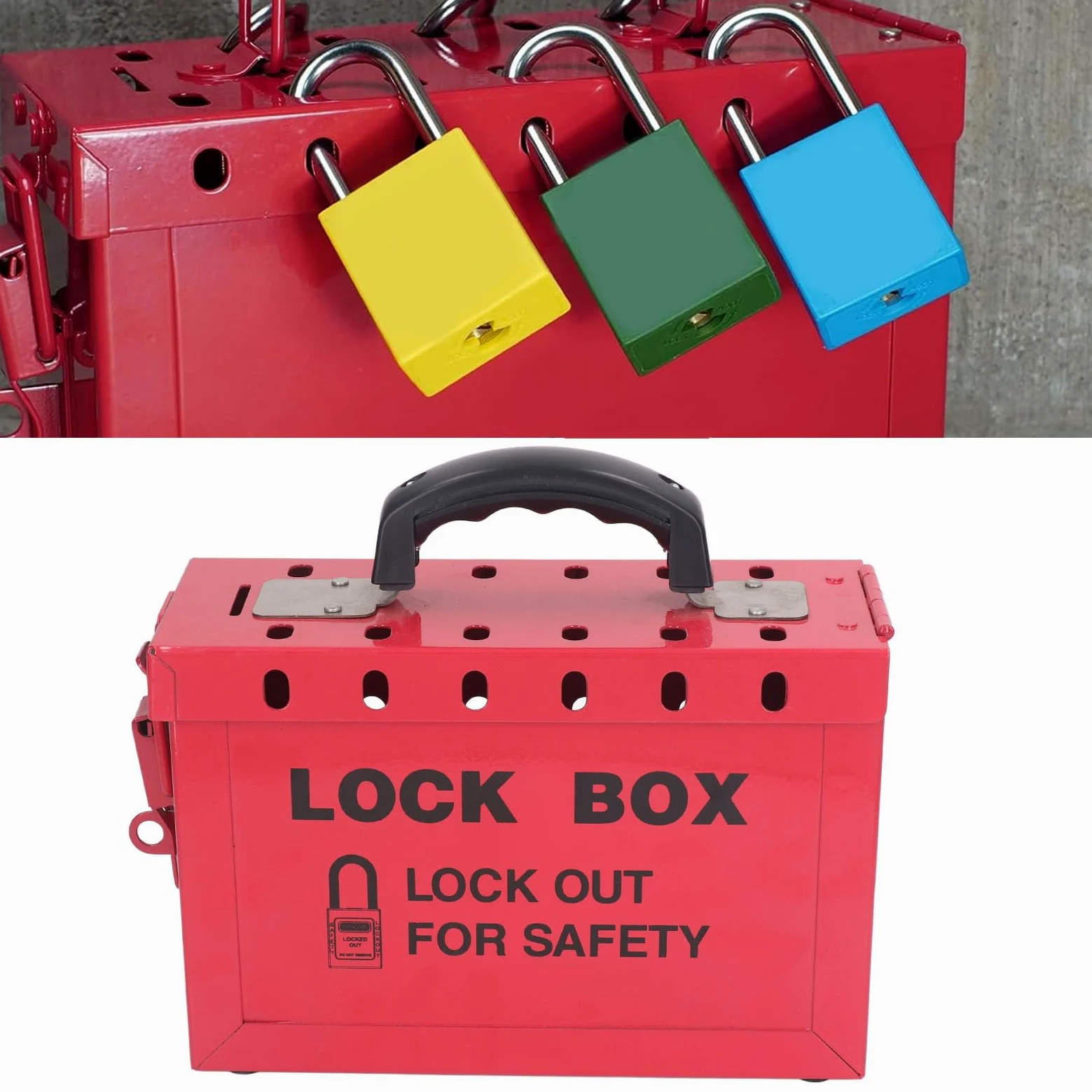Lockout Tagout Gruppen Schließkasten, Tragbarer Sicherheits Gruppen Vorhängeschlosskasten, 13 Gauge Lockout Tagout Gruppen Schließkasten für die OSHA Compliance Gruppe
