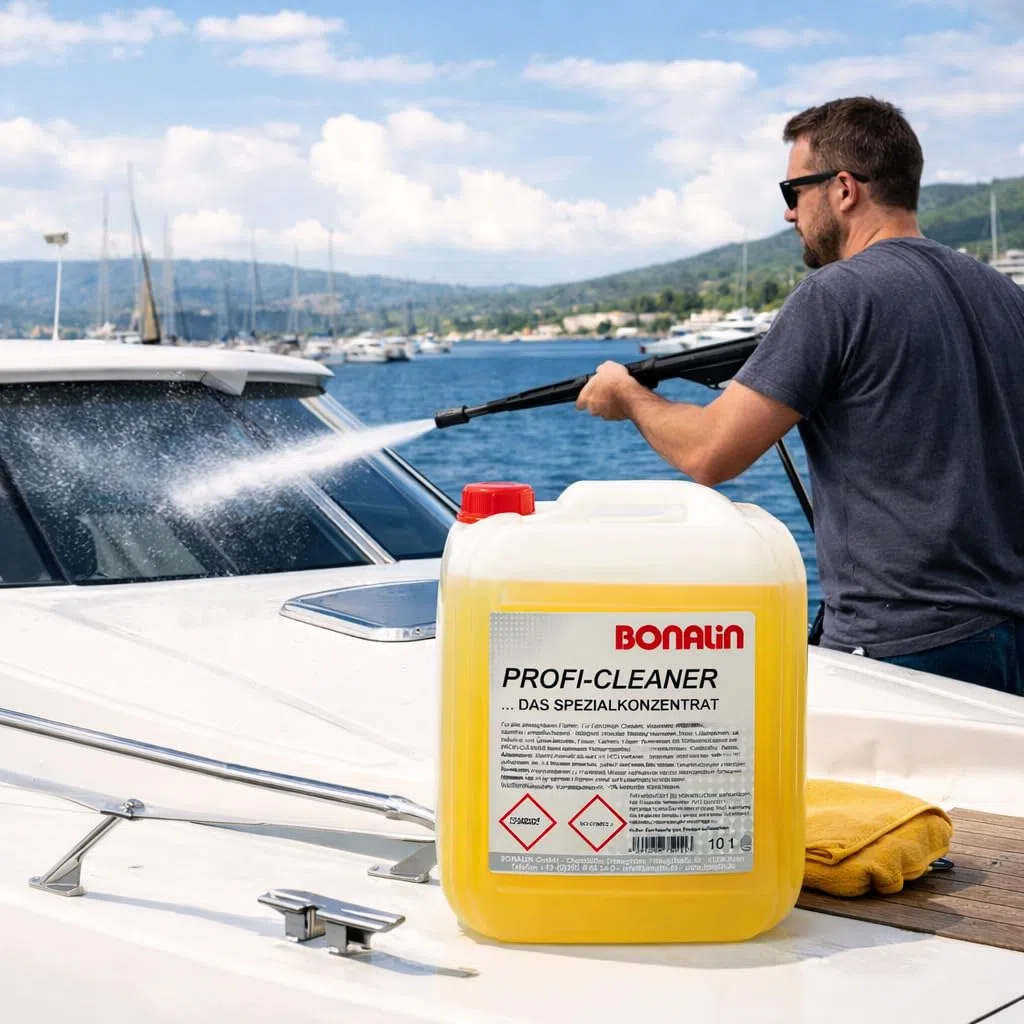 Bonalin Profi Cleaner Spezialkonzentrat 10 Liter – Hochwirksamer Universalreiniger für Caravan, Wohnmobil, Boot und Gewerbe, entfernt Regenstreifen, Fett, Teer und hartnäckige Verschmutzungen