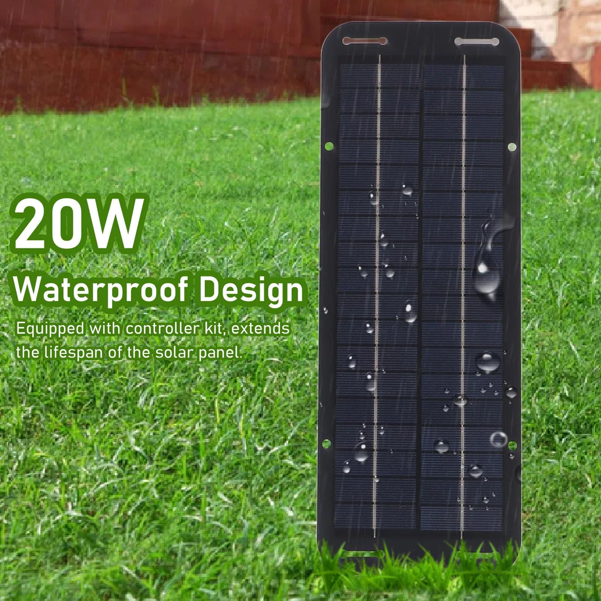 SIXRUN 20W Solarpanel Ladegeräte, Schwarze Solarzelle mit Wasserfestem MPPT -Controller für Wohnmobile Fahrzeugfahrzeug -Reisecamping mit Schwarzen Sonnenkollektoren