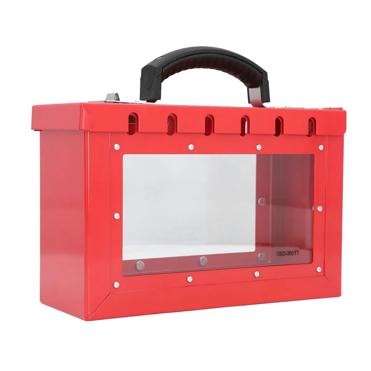 Tragbares Lockout Tagout Gruppen Vorhängeschlosskasten 12 Schließfächer Kapazität Klarer Acryl Stahl Sicherheits Vorhängeschloss Halter