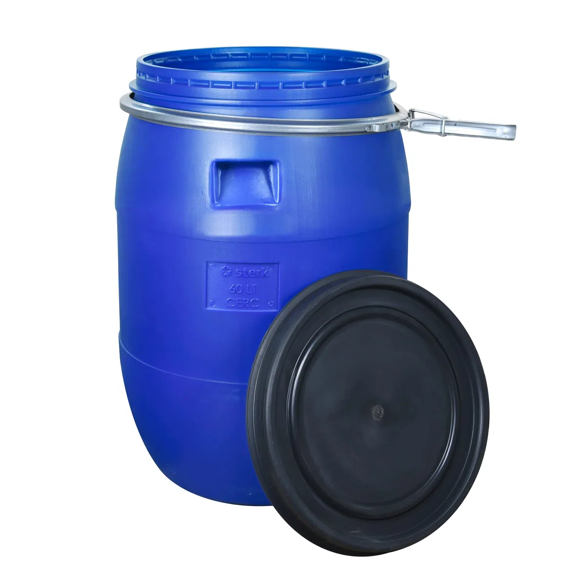 BAUPROFI Fass mit Spannring 60l blau