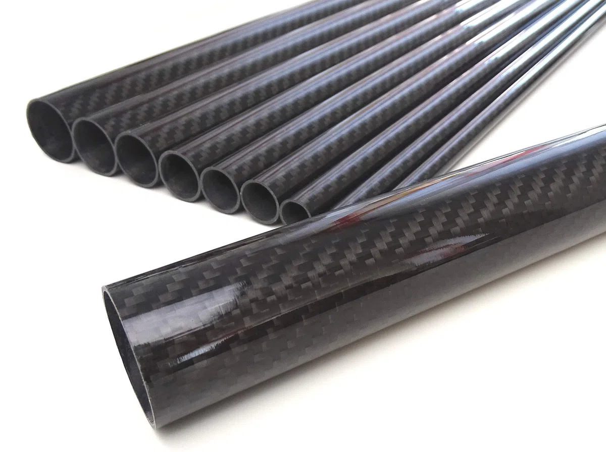 Hochglanz Carbon Rohr Ø 30mm / Sichtcarbon CFK Kohlefaser Tube 3K Köper/Länge wählbar (1000mm)