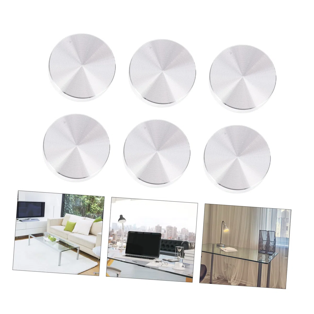 Operitacx 30stücke Aluminiumdiscs Dicke Runde Aluminiumscheiben Als Glasadapter Für Tischplatten Für Couchtische Bürotische Und Esstische