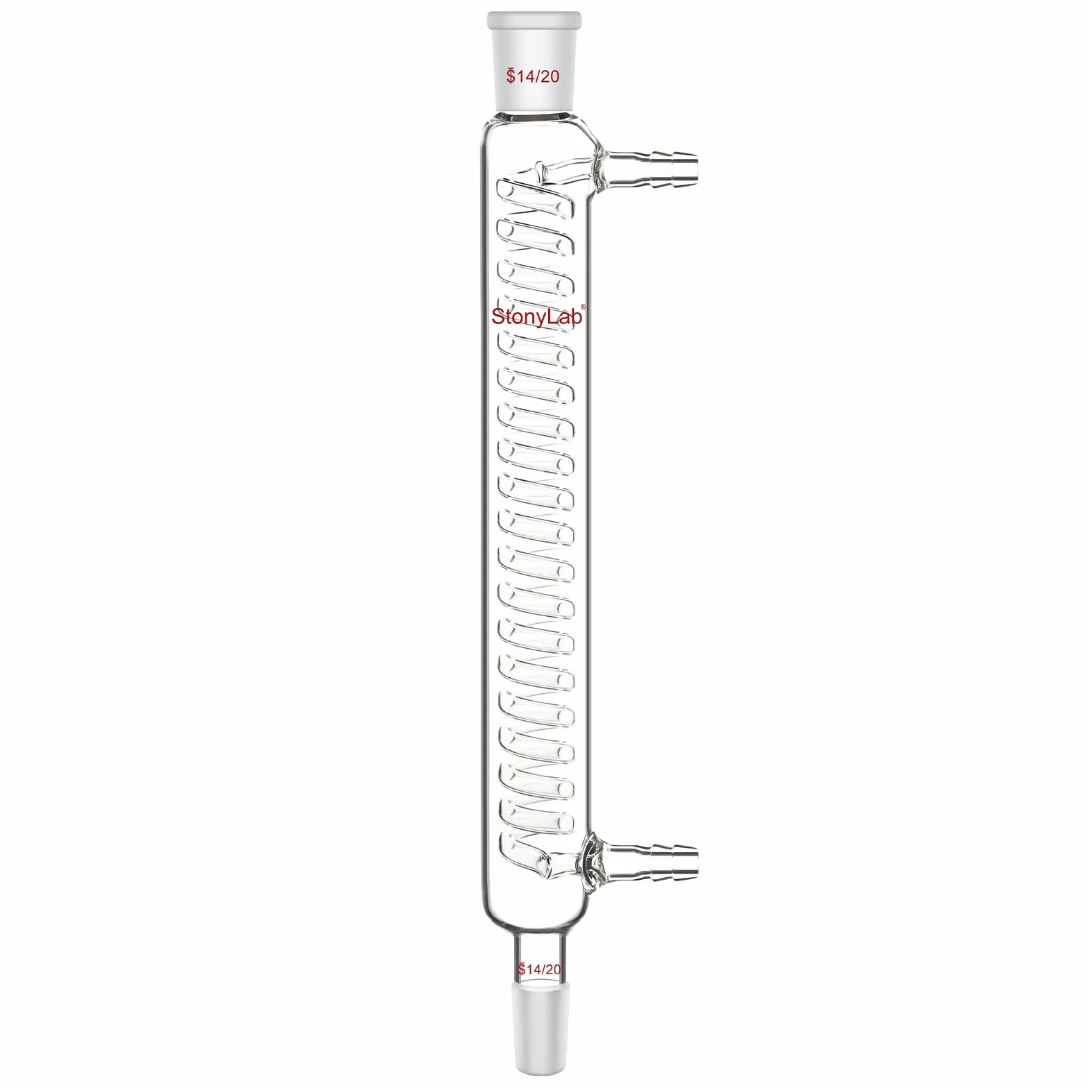stonylab Graham-Kühler, 200 mm Kleiner Kühlweg, 14/20 Schliff, Laborglas für präzise Mikroskala-Kondensations- und Rückflussprozesse