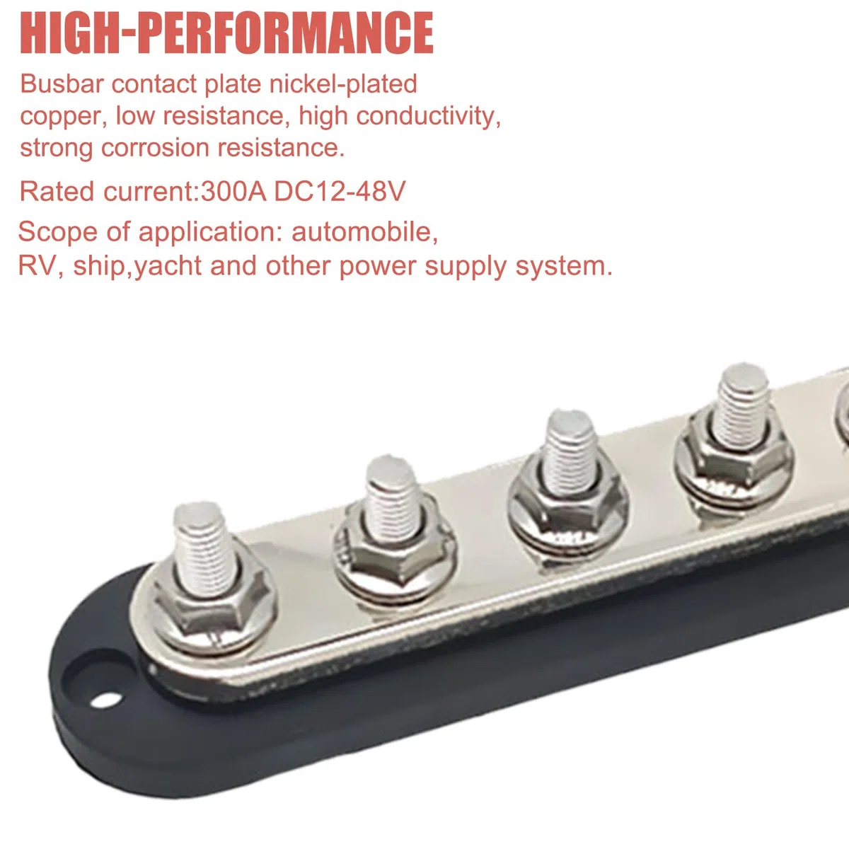 2 Stück M8 300A 12-48V Sammelschiene Stromverteiler Block Stromverteilungsblock Stromschiene Batterie Sammelschienenklemmenblock mit Abdeckung, Sammelschienen für Auto Wohnmobil Boot (Rot+Schwarz)