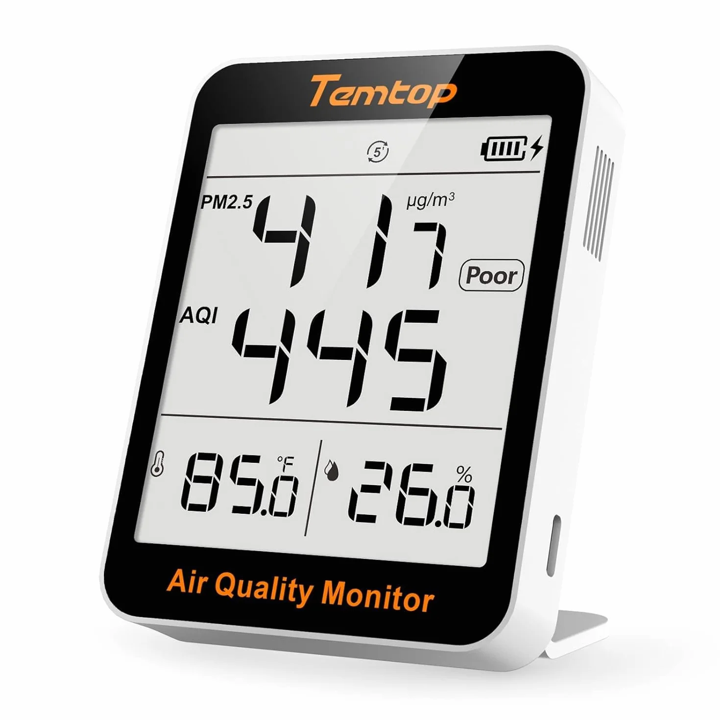 Temtop S1 Luftqualitätsmessgerät Mit PM2.5, AQI Und Temperatur-Feuchtigkeitserfassung, Ultra-lange Batterielaufzeit Von 60 Tagen, Ideal Für Zuhause Und Büro