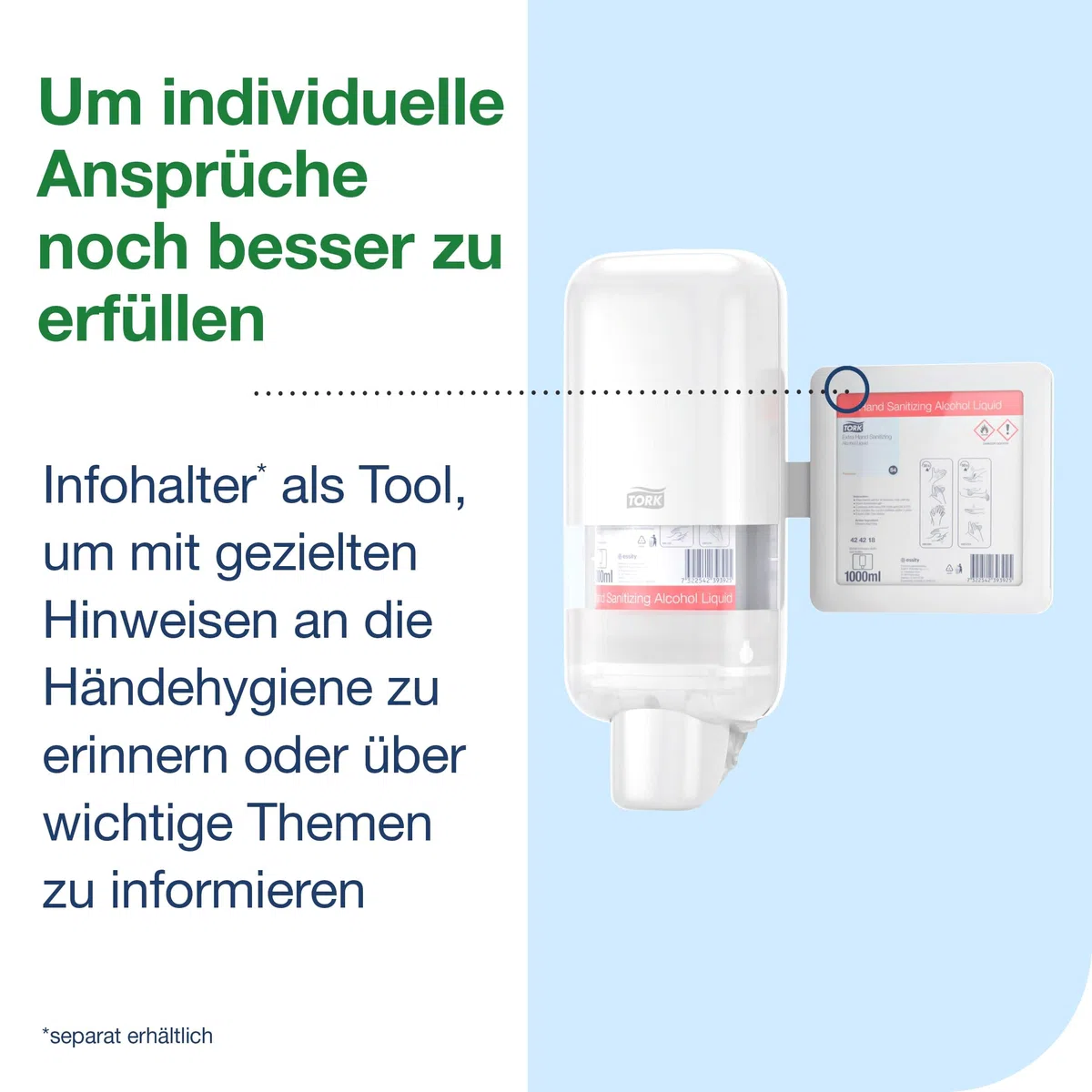 Tork Spender für Seifen und Händedesinfektionsmittel Weiß S4, geeignet für Flüssigseife, Schaum und Gel, Elevation Design, 564500