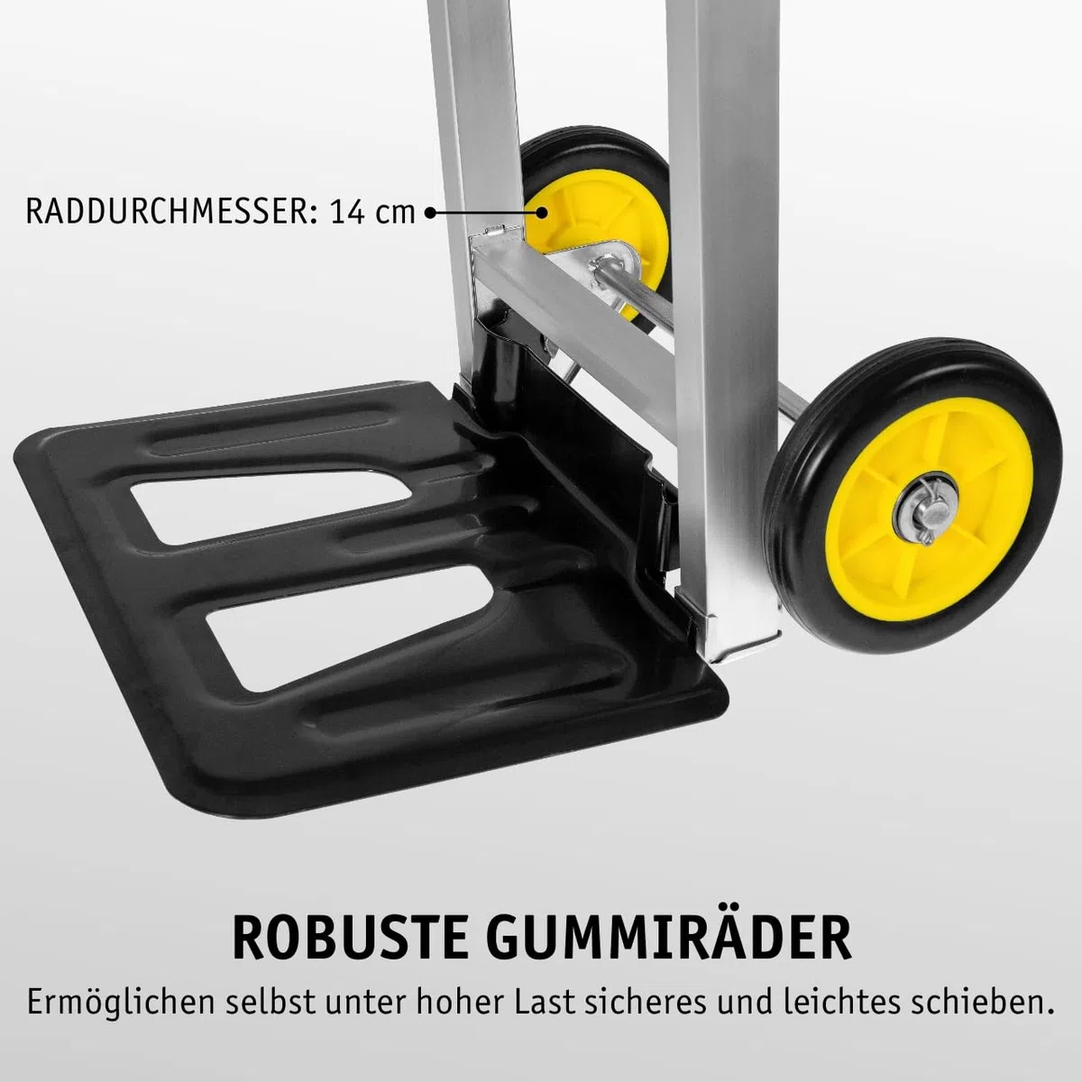 MISTER TOOL Alu-Sackkarre 90kg: Leichte und stabile Transportlösung für den Alltag, 390 x 240 mm Fläche, einstellbare Höhe, Faltbare Transportfläche & einfahrbarer Griff