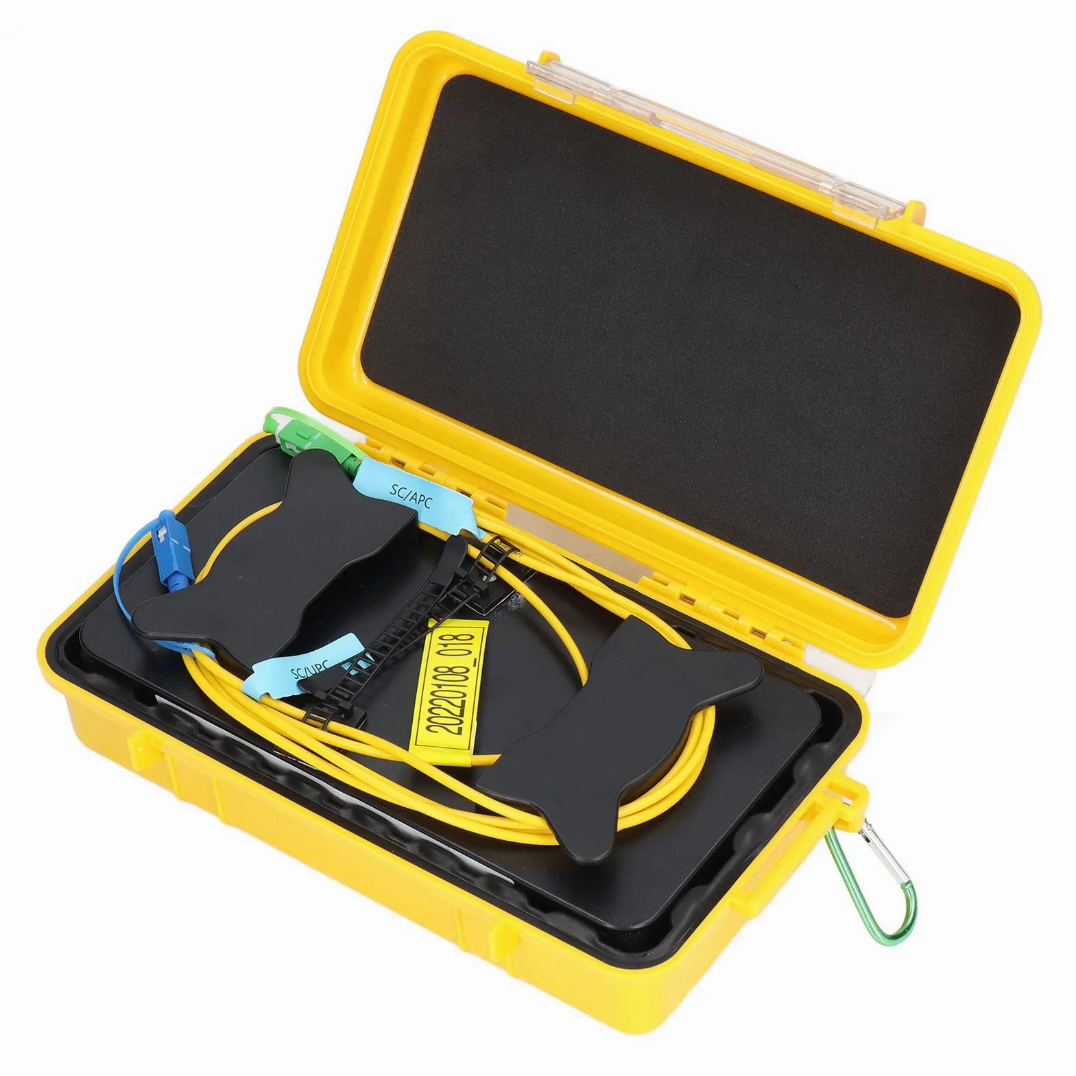 OTDR Launch Kabel Box, Singlemode 500 Meter Länge Tragbare Faser Kunststoff Fiberglas Test Werkzeug Set Low Loss Wasserdicht für Prüfung