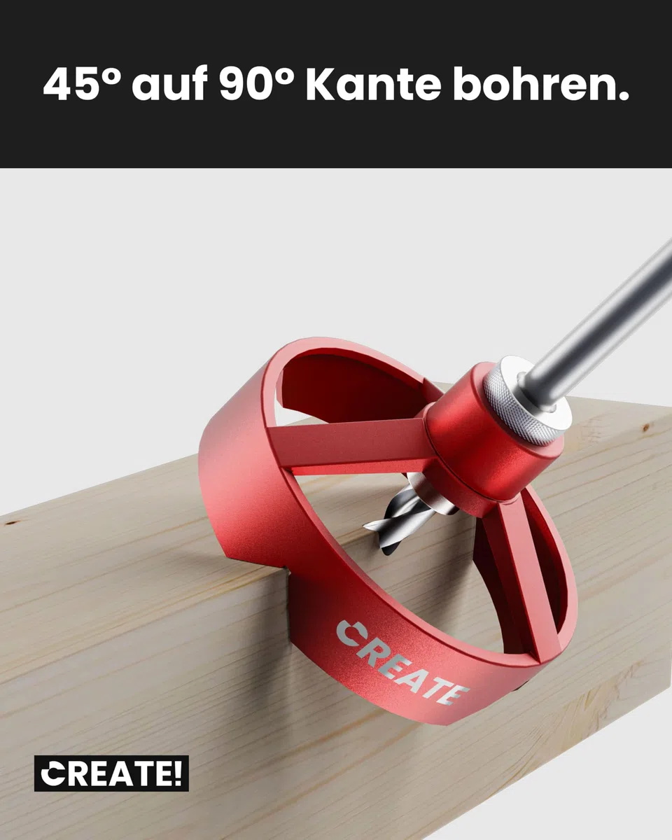 CREATE! Bohrlehre | Bohrhilfe | Bohrschablone mit gehärteten Hülsen für Bohrer mit einem Druchmesser von Ø 4, 5, 6, 8, 10 und 12 mm