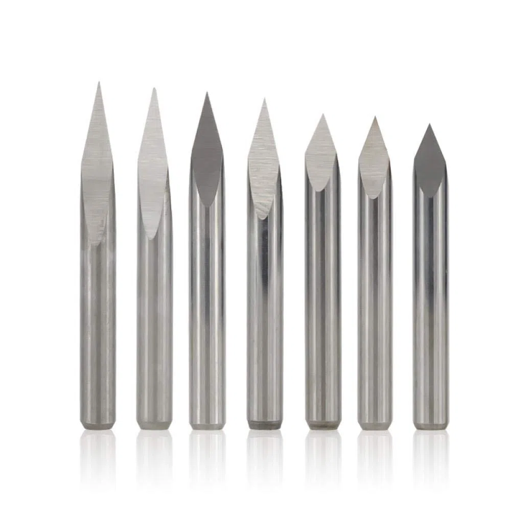 3 Randpyramide Gravur Bits 10 stücke 30/30/40/45/60/90 Grad Tipp 0,1-0,3 mm 3.175mm Schaft CNC 3D Frässchneider-10 stücke 45dx0.3mm.