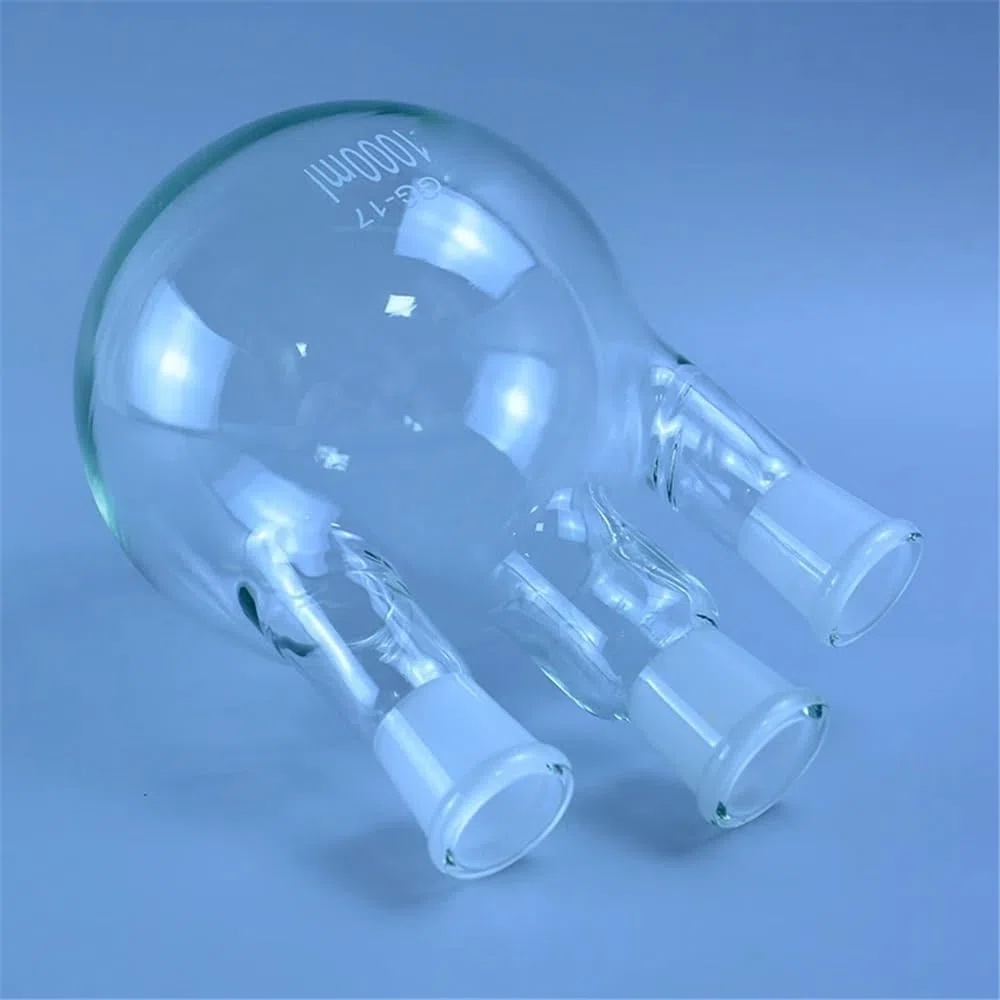 50/100/250/500/1000 ml/2000 ml 24/29 Dreihals-Rundkolben Rundboden mit drei Hälsen Laborglasflasche(500ml)