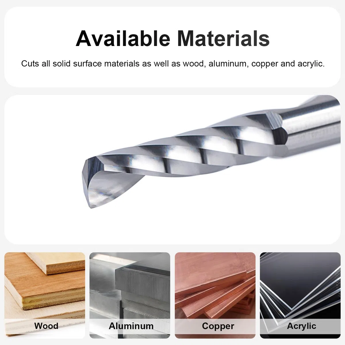 SpeTool 2 Stück Alu Fräser 6mm Schaft Fräser Aluminium Einschneider 22mm Schnittlänge VHM Fräser Schaftfräser CNC Fräse Holz Für Oberfräse für Aluminium Acryl und Kunststoff