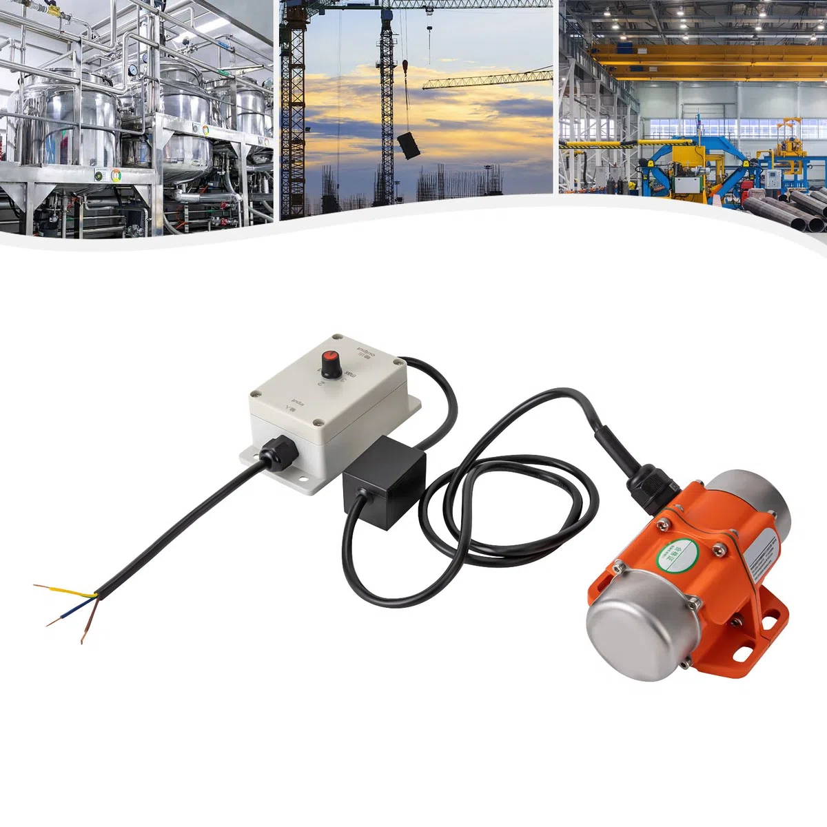 Vibrationsmotor mit Drehzahlregler, 30W 220V Elektrischer Rüttler 3000U/min Mehrzweckmotor Vibrator Geräuscharm, Rüttelmotor Vibration Motor für Bergbau Metallurgie Kohle