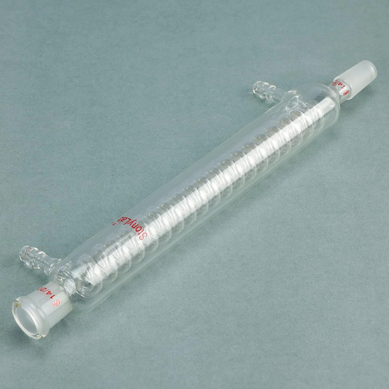stonylab Graham-Kühler, 200 mm Kleiner Kühlweg, 14/20 Schliff, Laborglas für präzise Mikroskala-Kondensations- und Rückflussprozesse