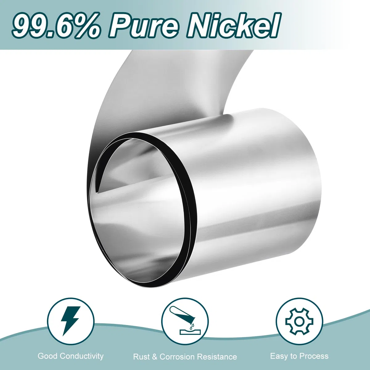 QUARKZMAN 1 Stück Reines Nickelblech 99.6% Reine Nickelplatte Nickelstreifen 0.012"x3.94"x39.4"(0.3x100x1000mm) Nickelanode Für Galvanisierung Wissenschaftliches Labor Industrie DIY Handwerk