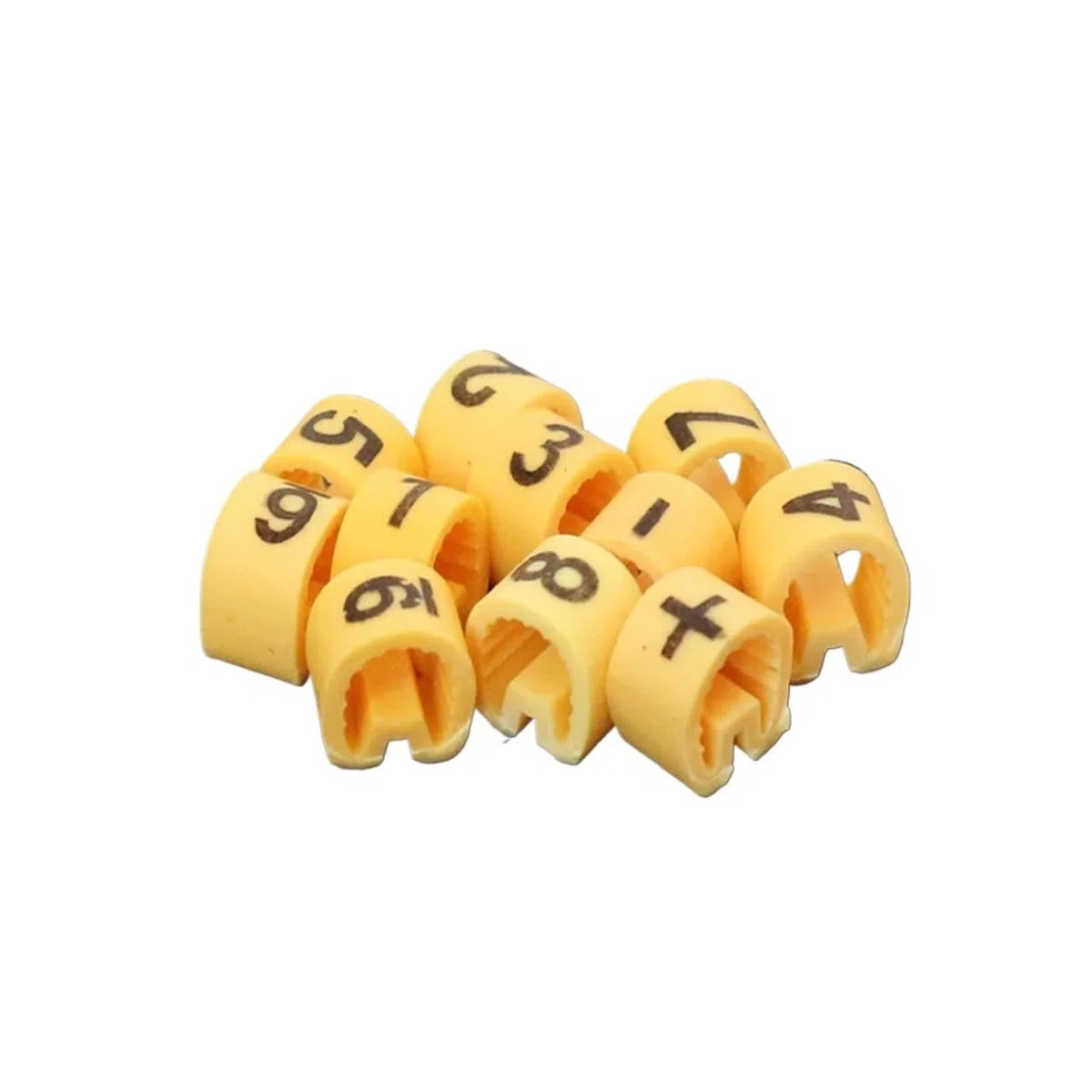 Kabelbeschriftung 10 Gitter 0,5 0,75 1,0 1,5 2,5 4,0 6,0 10,0 16 25 35 mm2 PVC-Kabelmarkierungen, gelbe Pflaumenschläuche, 0–9, Verschiedene Nummern-Kits Kabel Beschriftung(10.0mm2 200PCS)