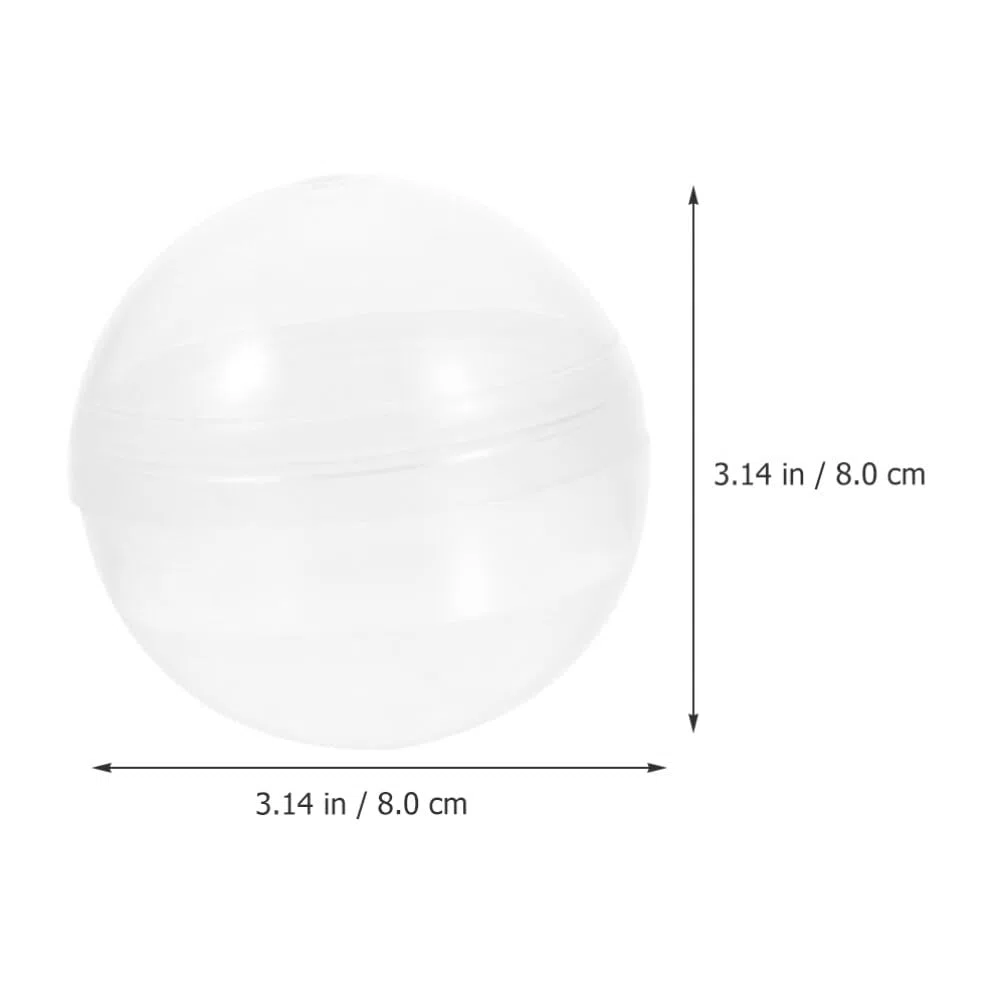 OSALADI Befüllbare Transparente Acrylkugeln 8Cm Für Greifautomaten Runde Kunststoffspielzeugkapseln Zur Aufbewahrung Und Präsentation Von Kleinen Geschenken Und Süßigkeiten